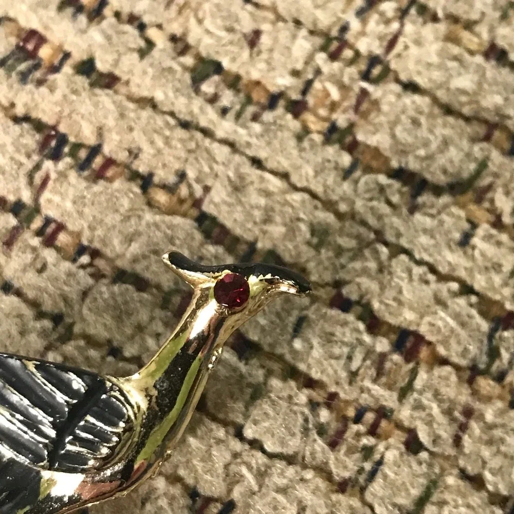 Road Runner Pheasant‎ Pin Brooch Red Eye